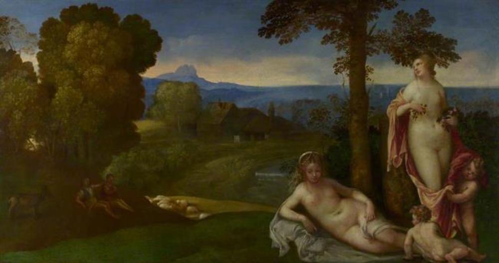 Ninfe e bambini in un paesaggio con i pastori - National Gallery, Londra